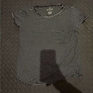 American Eagle Outfitters Black and White Striped Short Sleeve Tee